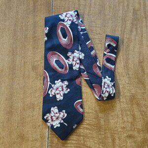 Bugatti Silk Tie Floral Black Brown